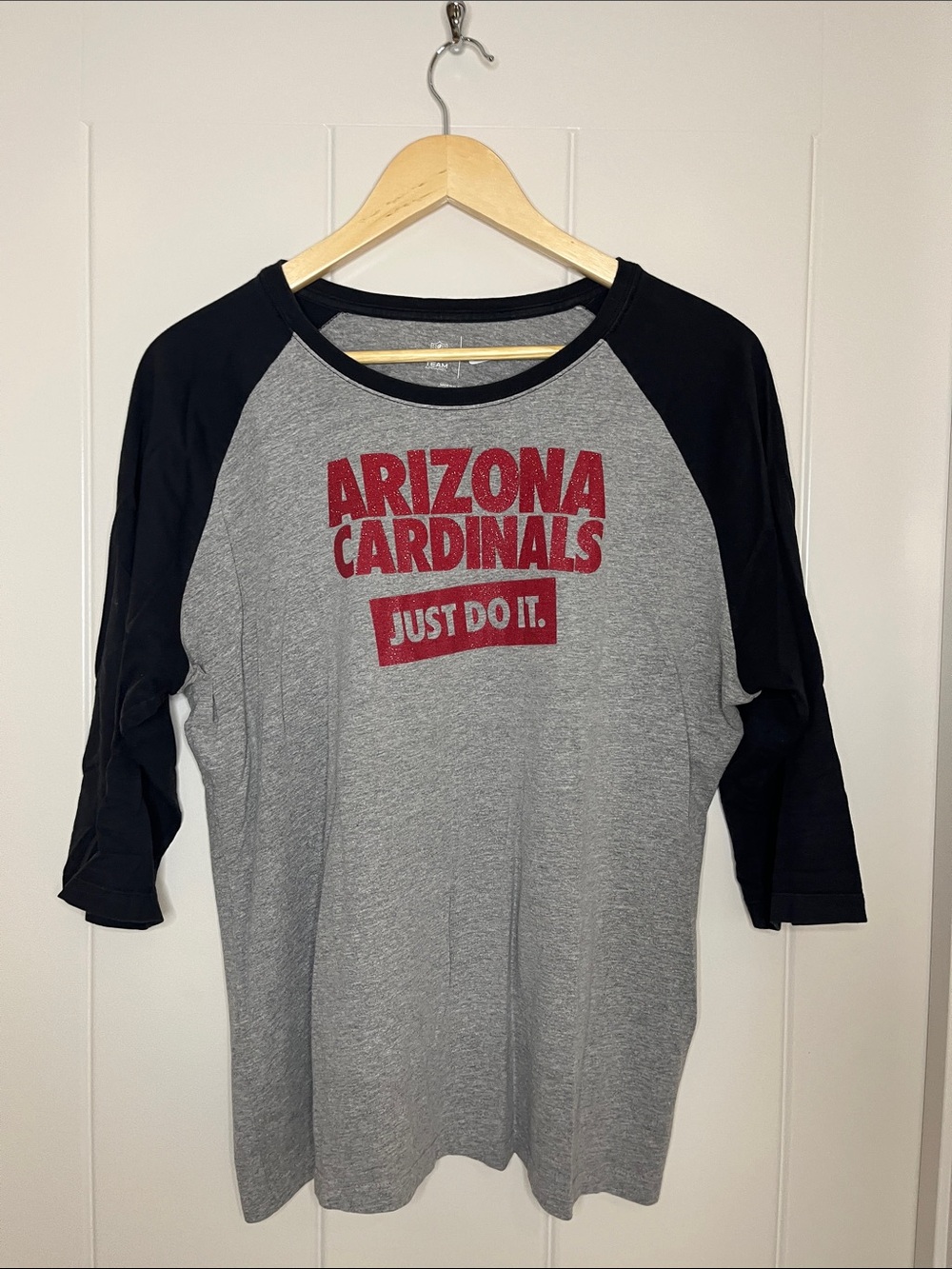 NFL Grey Tee with Black Collar and White Logos